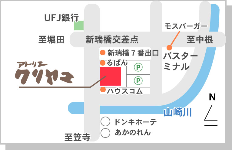 アトリエクリヤマ案内マップ